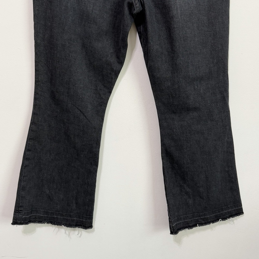 FRAME Le Super High Crop Mini Boot Jeans 31 Black Oak Raw Hem Stretch 32x26 - Picture 6 of 10